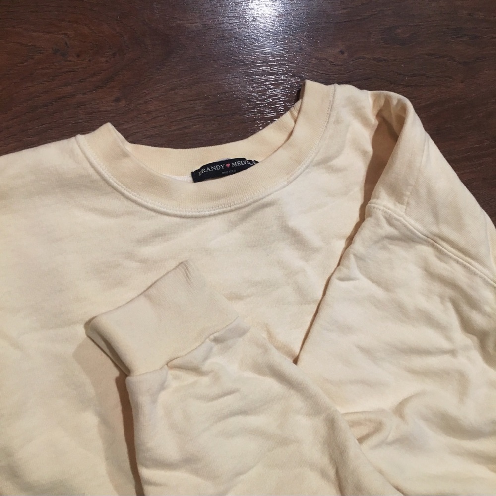 Light Pastel Yellow Brandy Crewneck